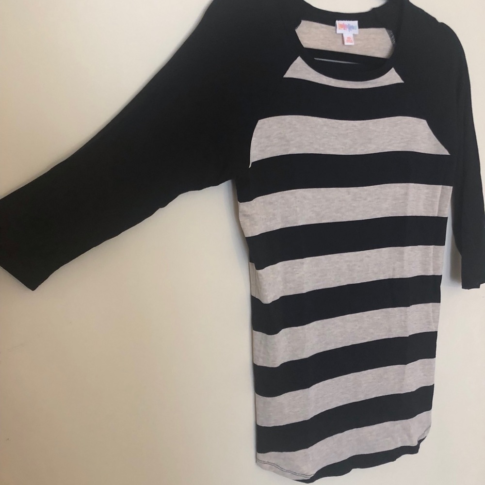 LuLaRoe Striped Baseball Tee Size XS